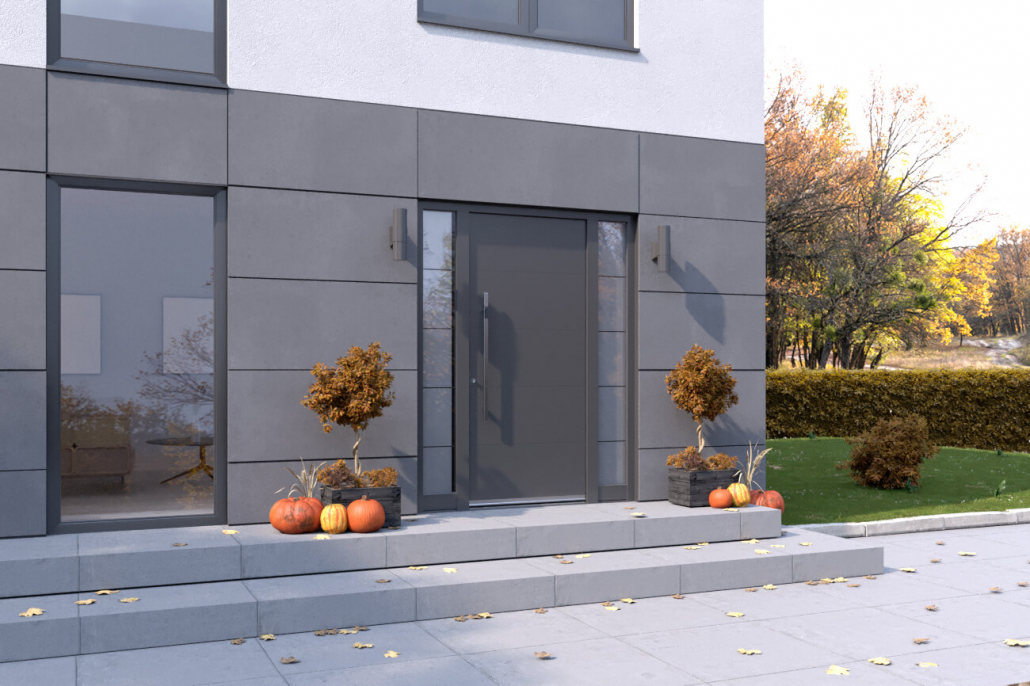 Eine Inotherm Alu Haustür mit modernem Design