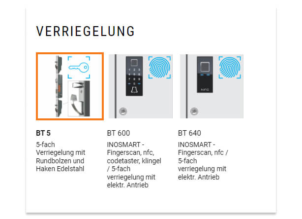 Verriegelungssysteme für die konfigurierte Haustür
