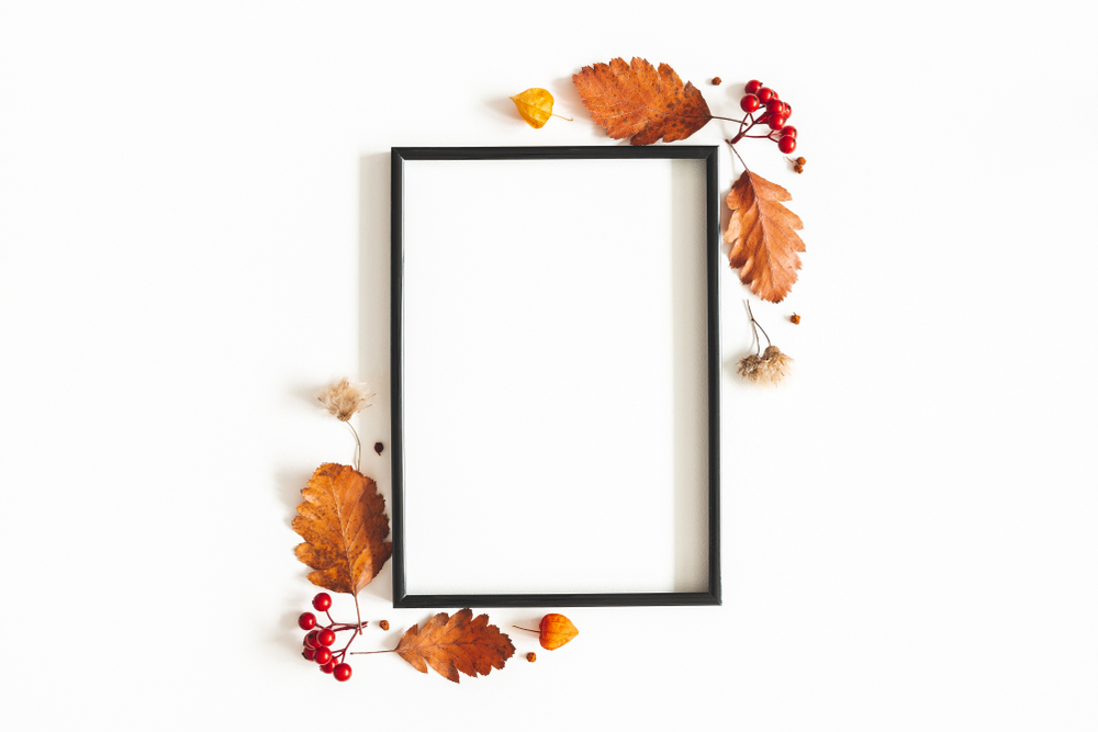 Herbstdekor an der Wand