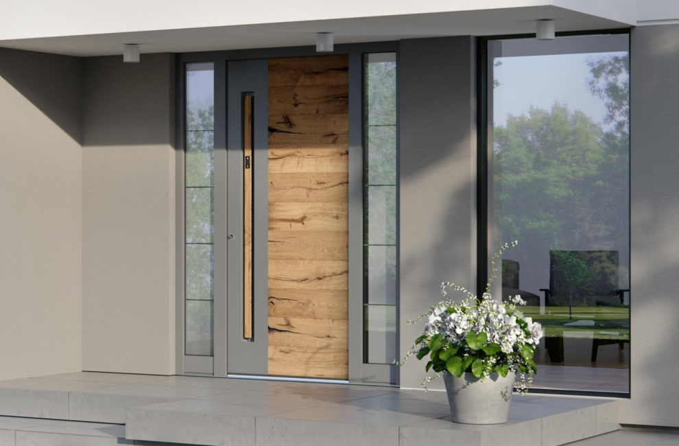 Eingangstür bereit für den Winter