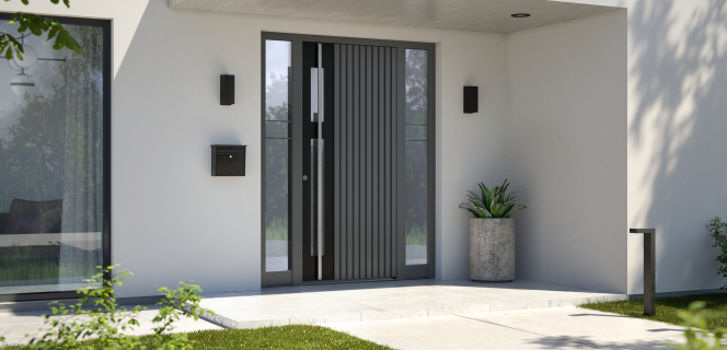 inotherm Eingangstür in schöner Umgebung