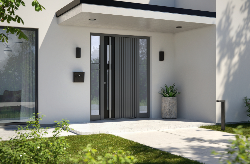 inotherm Eingangstür in schöner Umgebung