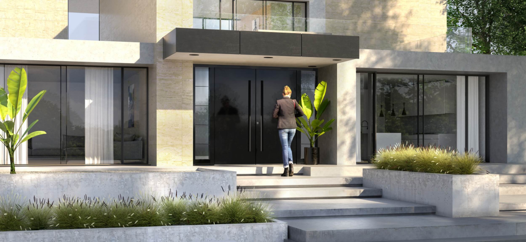 Moderne Haustüren aus Aluminium.