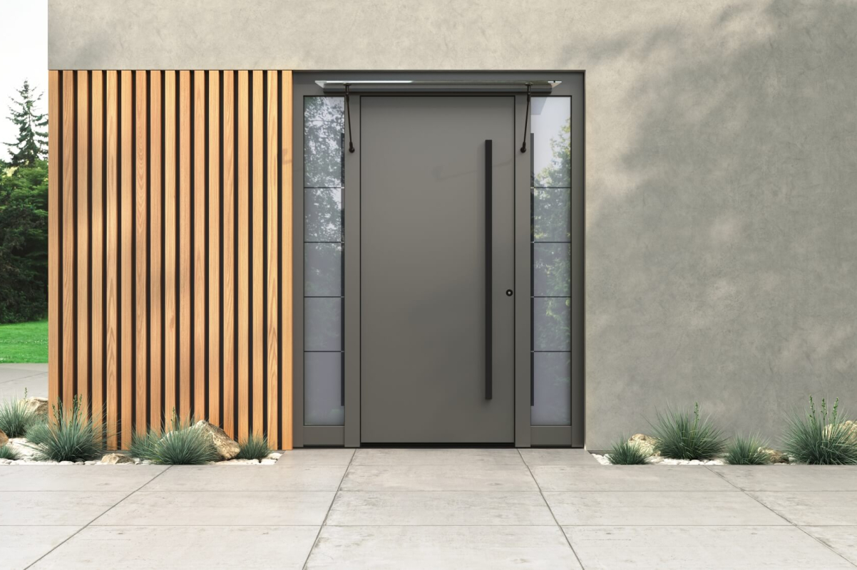 Moderne Haustürüberdachung