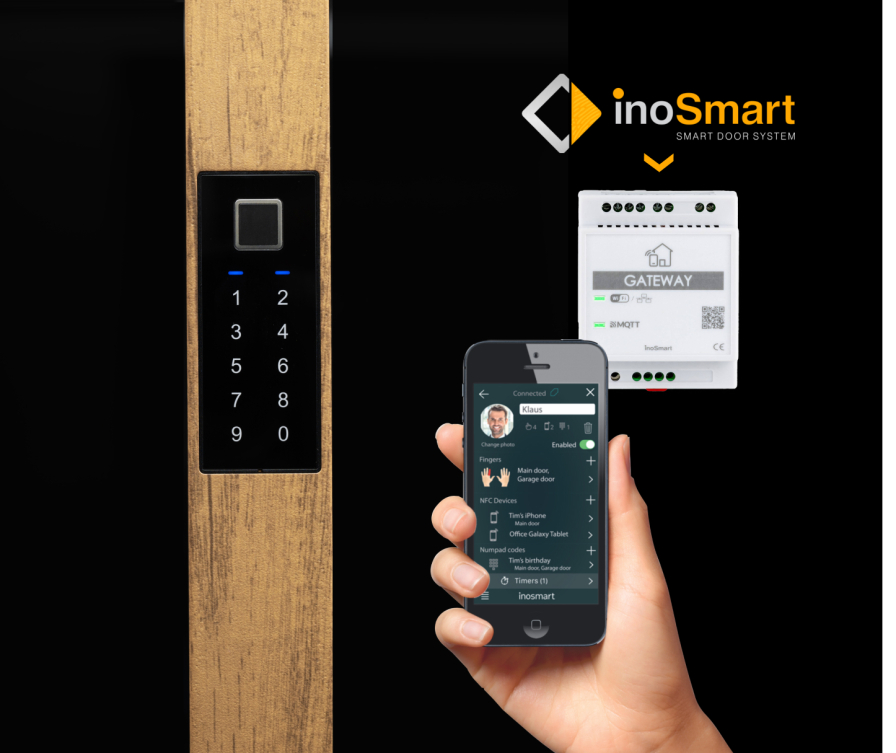 Inosmart auf einer Alu-Haustür