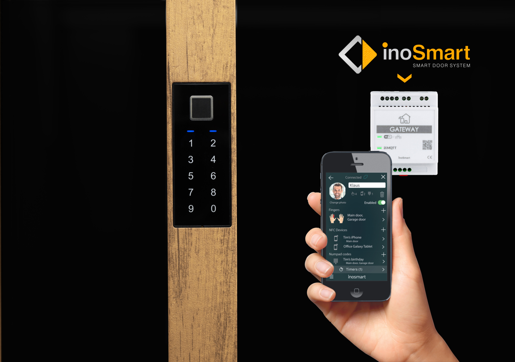 Inosmart auf einer Alu-Haustür
